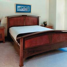 Queen Walnut bed - Walnut with Madrone panels