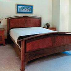 Walnut Bed with Madrone Burl Panels - Walnut Bed with Madrone Burl Panels