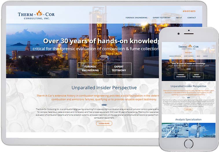 Therm-A-Cor Website Design