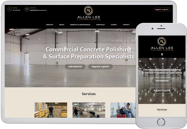 Devices showing Allen Lee Concrete website