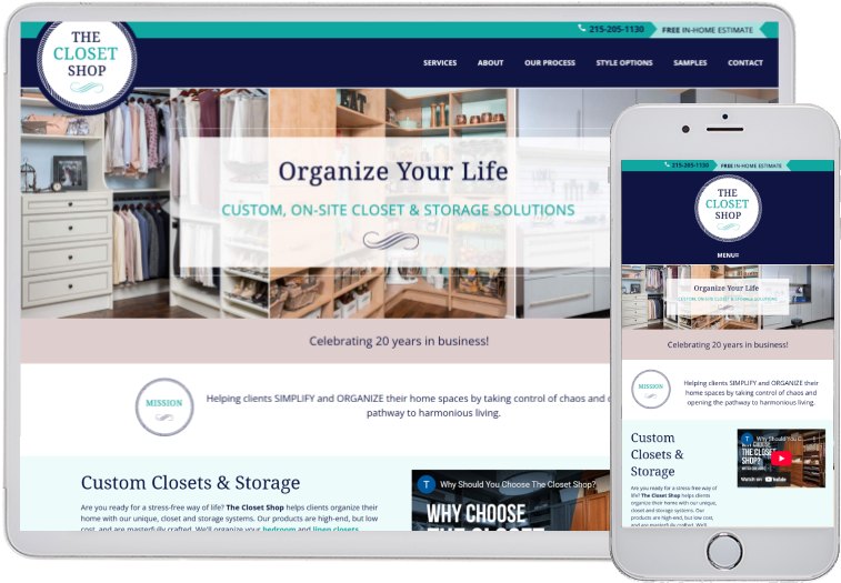 The Closet Shop website on devices