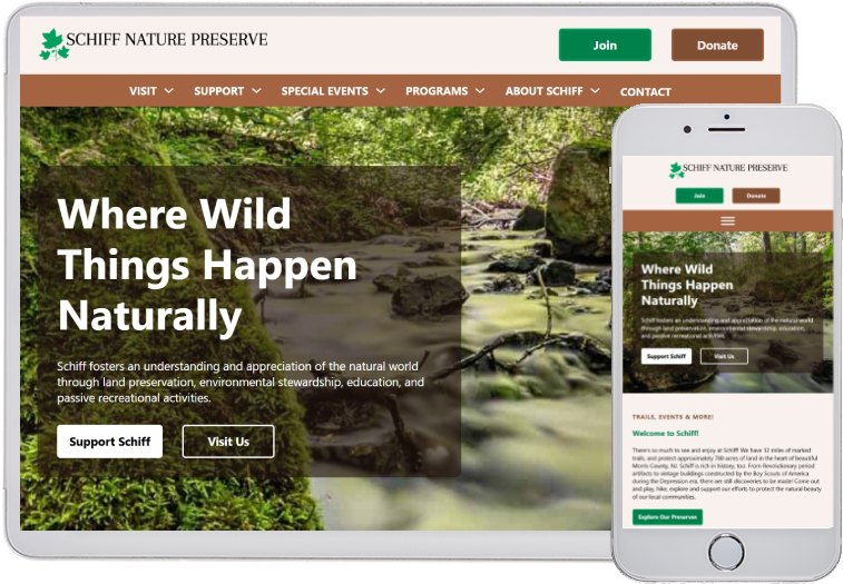 Schiff Nature Preserve website on devices
